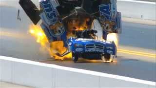 2012 NHRA Matt Hagan Explosion in Charlotte [upl. by Ilwain593]