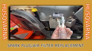 Changing Spark Plugs and Air Filter for Husqvarna Riding Mower [upl. by Leitao156]