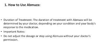 Abmuza Safe and Effective Usage Guide [upl. by Nodaj]