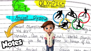 Olympism handwritten Notes  Class 11  Chapter 2  Physical education Edustudypoint [upl. by Hardy524]