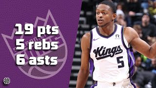 DeAaron Fox 19 pts 5 rebs 6 asts vs Jazz 2425 season [upl. by Gibbeon]