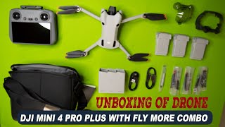 Best Advanced DJI Drone Mini 4 Pro Plus with Fly More Combo Unboxing [upl. by Jaquelyn]