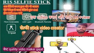 How to use Selfie stick R1S with tripod and bluetooth remote control lland update futures [upl. by Muriel]