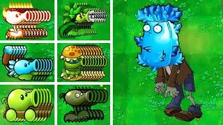 PVZ 1 Hybrid Challenge  5 All Hybrid Peashooters Vs 1 Icy Tallnut Zombie  EXTRA  Who Will Win [upl. by Shanahan668]