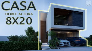 🔴🏡ESPECTACULAR CASA MODERNA EN 8x20 CON DOBLE ALTURA Y ESPACIO ABIERTO  3 RECÁMARAS Y SALA DE TV [upl. by Jesus]