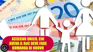 Assegno Unico chi percepiva il Reddito di Cittadinanza deve fare domanda le istruzioni dellINPS [upl. by Yadahs]