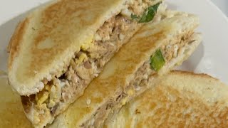 Cooked EggSardine Sandwich Recipe Easy vegetable and egg sandwich for breakfast sandwich [upl. by Hedvige]