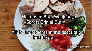 Halmasso Batu Wanjanaya sprats Brinjal Curry  Sri Lankan Style [upl. by Janerich]