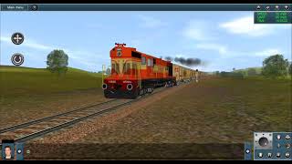 Trainz simulator Gameplay Passenger Train Crossing ICF coach hauled by WDM–3A Locomotive [upl. by Harlie]