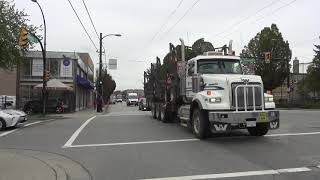 LOGGING TRUCKS Protest Convoy Vancouver city 2019 [upl. by Siuqaj705]