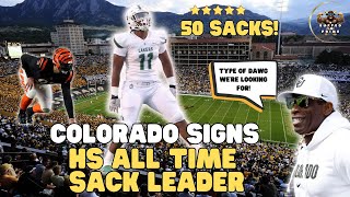 HS All Time Sack Leader Signs To Coach Prime And Colorado Buffs Brandon DavisSwain Film Review [upl. by Leland669]