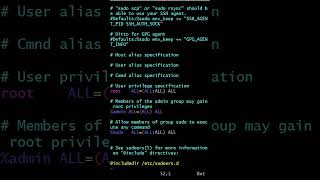 linux sudoers coding linux linuxtutorials linuxcommandlinetutorial ubuntu sysadmin [upl. by Mahsih]