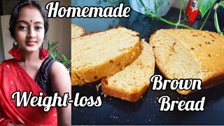 Weight Loss Bread  Whole Wheat Bread  Brown Bread  Atta Bread  No Maida Bread  Homemade Bread [upl. by Bridwell]