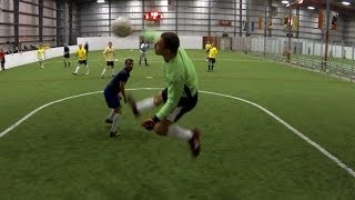 Indoor Soccer Keeper Saves  572014 [upl. by Aleehs]