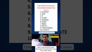 Top 10 Excel Formulas used for Data Analysis🔥excelwalesir excel exceltricks top10 function [upl. by Caitrin]