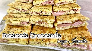 FOCACCIA CROCCANTE SENZA IMPASTO ricetta facile CRISPY FOCACCIA  Tutti a Tavola [upl. by Sabrina243]