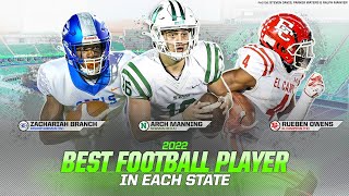 BEST HIGH SCHOOL FOOTBALL PLAYER IN EVERY STATE 2022 [upl. by Nodearb]