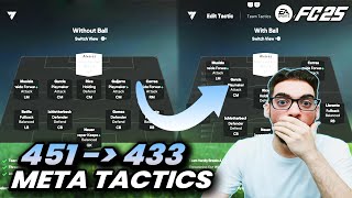 INSANE 451 TO 433 BEST META FORMATION AND CUSTOM TACTICS IN FC 25 ULTIMATE TEAM [upl. by Grani981]