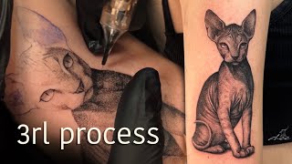 3rl tattoo  black and grey tattoo  Full time video in 11 minutes  4k [upl. by Yvel]