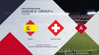 Spain vs Switzerland  Estadio Heliodoro Rodriguez Lopez  202425 UEFA Nations League  PES 2021 [upl. by Missak]