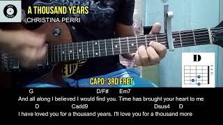 A Thousand Years  Christina Perri Easy Guitar Chords Tutorial with Lyrics [upl. by Maritsa]