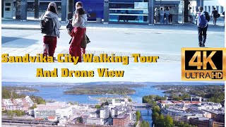 Sandvika Norway 🇳🇴Mai 2022 4K Ultra HDR Walking Tour and Drone View ⏯32min [upl. by Euqina]