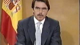 Aznar  Declaraciones tras el atentado del 11 de Septiembre de 2001 en EEUU [upl. by Amalbena136]