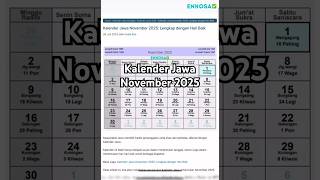 Kalender Jawa November 2025 enkosa [upl. by Nim167]