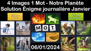 4 Images 1 Mot  Notre Planète  06012024  Solution Énigme Journalière  Janvier 2024 [upl. by Gyatt]