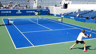 Andrey Rublev EXPLOSIVE Forehand  USO Court Level Practice w Nicolás Jarry [upl. by Kcirrem]