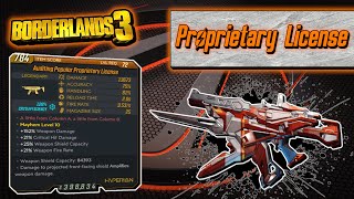 Legendary Item Guide  Proprietary License  Borderlands 3 [upl. by Ylrebmic]