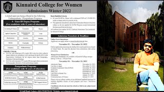 Kinnaird college for women admission open  BS ADMISSIONS  FSC STUDENTS OPPORTUNITY [upl. by Affer456]