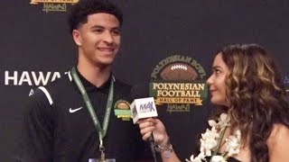 Interview with future Stanford wide receiver Michael Wilson at the 2018 Polynesian Bowl [upl. by Kuska]