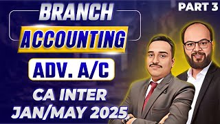 Branch Accounting  Advanced Accounting  CA Inter JanMay 25 CA Inter Adv AC Ch 15  Part 3 [upl. by Gnaw582]