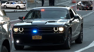 Dodge Challenger Crown Victoria interesting police cars and security in New York for UN week🚨 [upl. by Eelytsirk]