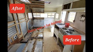 Vintage Camper Remodel Part 1 Timelapse Shasta Tear Down [upl. by Urania]