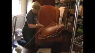 how to make a slipcover old version  part 2a  cutting amp fitting the fabric [upl. by Ylekalb89]