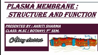 Plasma membrane Structure and Function  Cell Membrane  Plasmalemma [upl. by Aknaib]