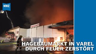 Großbrand in Vareler Baumarkt – Hallendach eingestürzt [upl. by Arni]