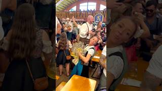 Oktoberfest Waitress Carrying Giant Beer Glasses festival Oktoberfest2023 shorts viral [upl. by Editha203]