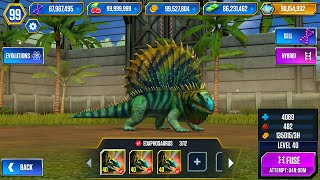 UNLOCK EDAPHOSAURUS MAX X3 LEVEL 40  JURASSIC WORLD THE GAME [upl. by Arednaxela108]