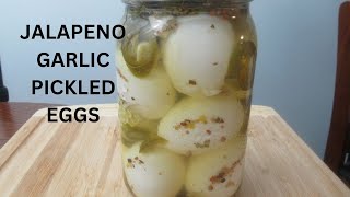 Jalapeno Garlic pickled eggs Tangy and spicy eggs that have a zesty and fiery kick [upl. by Ohploda537]