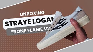 Straye Logan Bone Flame V2 Skateboarding Sneakers Unboxing and On Feet [upl. by Bickart]