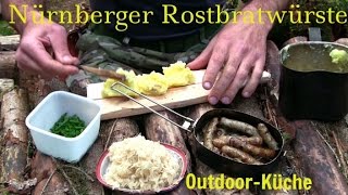 NUERNBERGER ROSTBRATWUERSTE MIT SAUERKRAUT UND KARTOFFELBREI [upl. by Atrebor24]