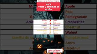 Vocabulario en inglés para frutas y semillas de otoño 🍎🌰  Aprende palabras clave de temporada [upl. by Ahsratal161]