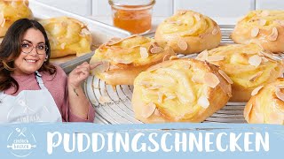 Puddingschnecken I VanillepuddingSchnecken I wie vom Bäcker 😱 💛 I Einfach Backen [upl. by Chimene469]