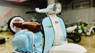 Lambretta li 150 series 2 completely restored in the concept of gulf racing edition color [upl. by Ahsaret]