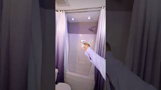 DOUBLE CURTAIN RODS WITH LED LIGHTS DIY shortvideo ASMR diy diycrafts bathroom bathroomdecor [upl. by Lenard]