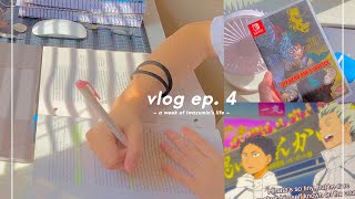 vlog ep 4  online school haikyuu s4 amp animal crossing [upl. by Noell522]