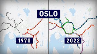 Evolution of the Oslo Metro Tbane 18982022 animation [upl. by Pinto]